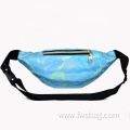 Custom Logo Waterproof Laser PU Leather Fashion Holographic Fanny Pack Clear Belt Summer Bag Iridescent Waist Bags for Women